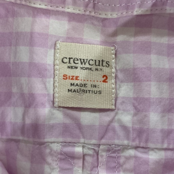 Crewcuts size 2 boys lavender and white gingham Buttondown - Picture 6 of 7